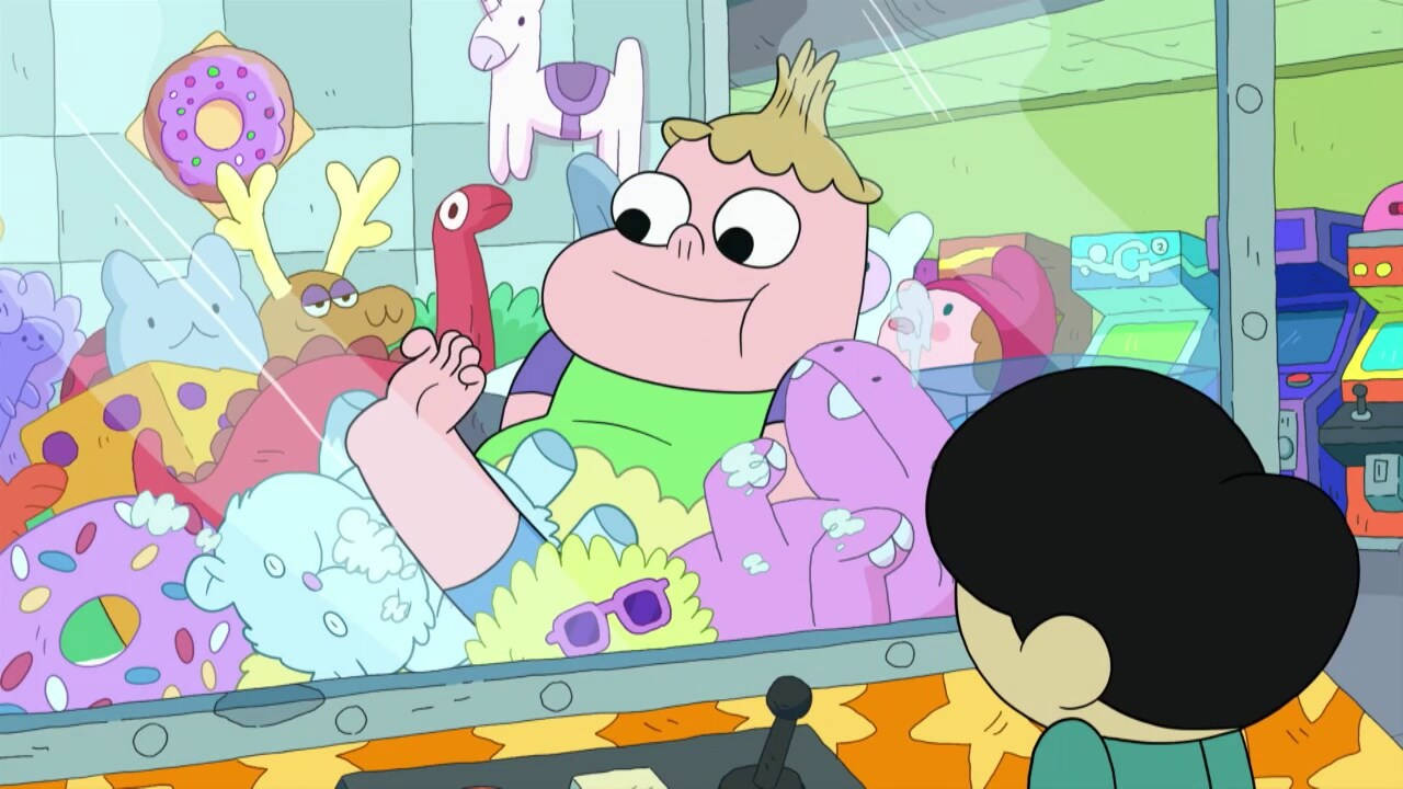 Clarence Inside A Claw Machine Background