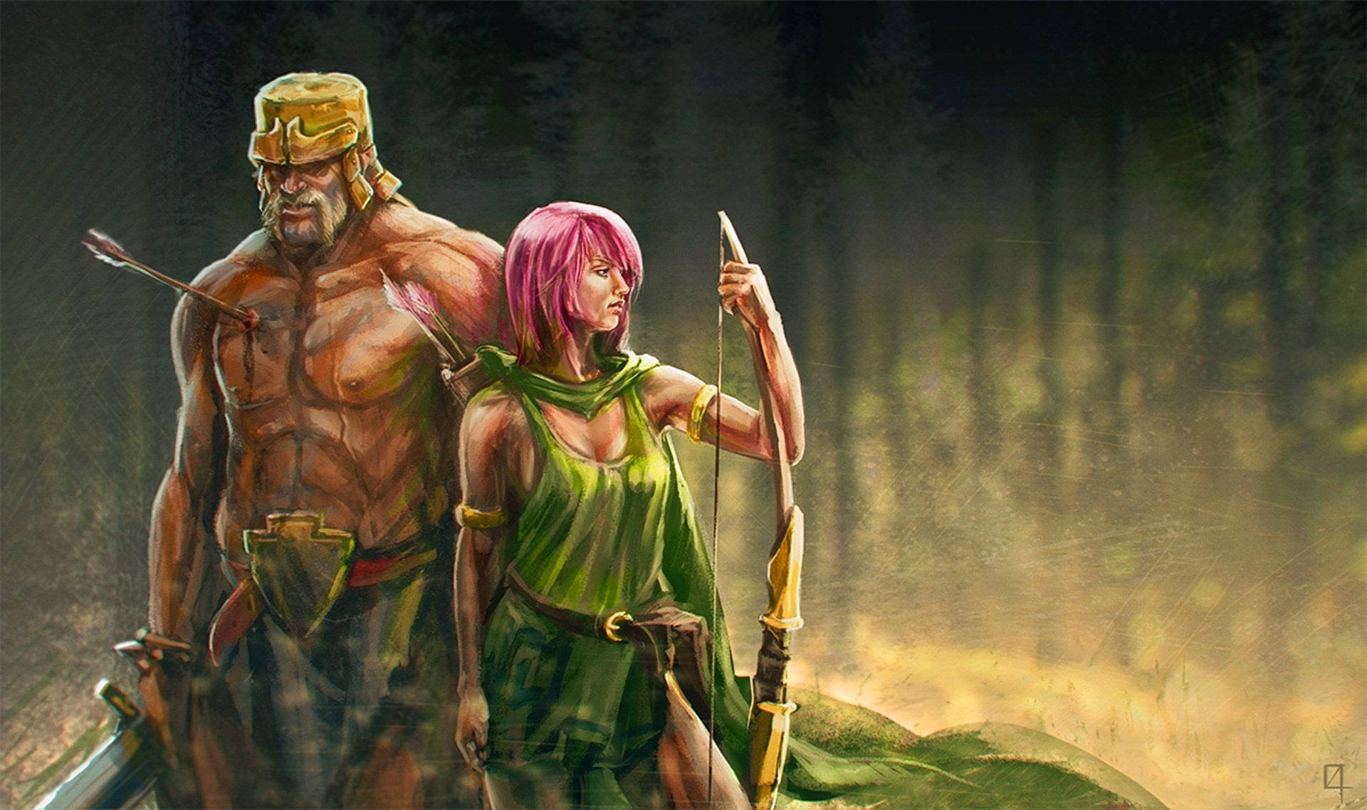 Clash Of Clans Archer And Barbarian Wallpaper