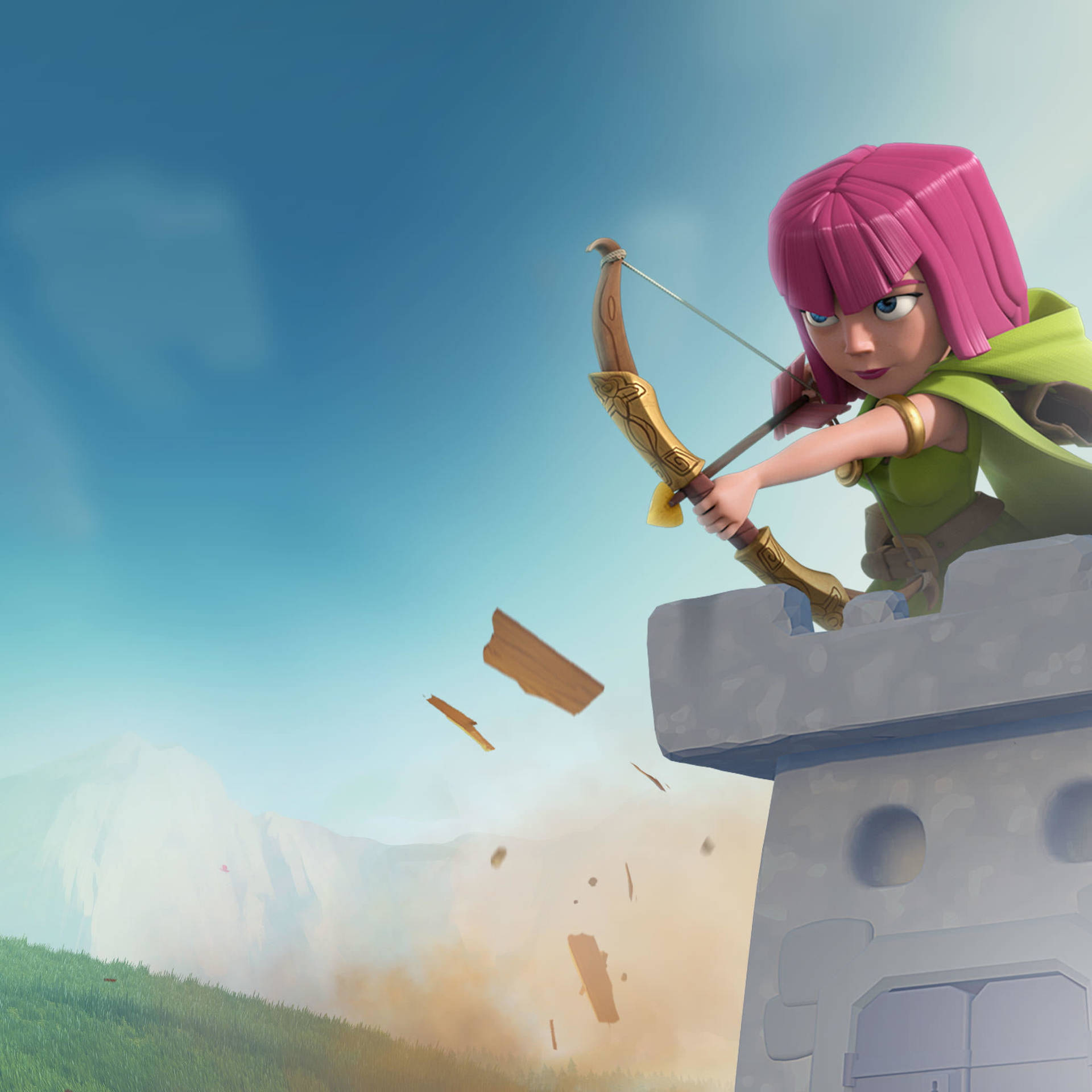 Clash Of Clans Pink-haired Archer Wallpaper
