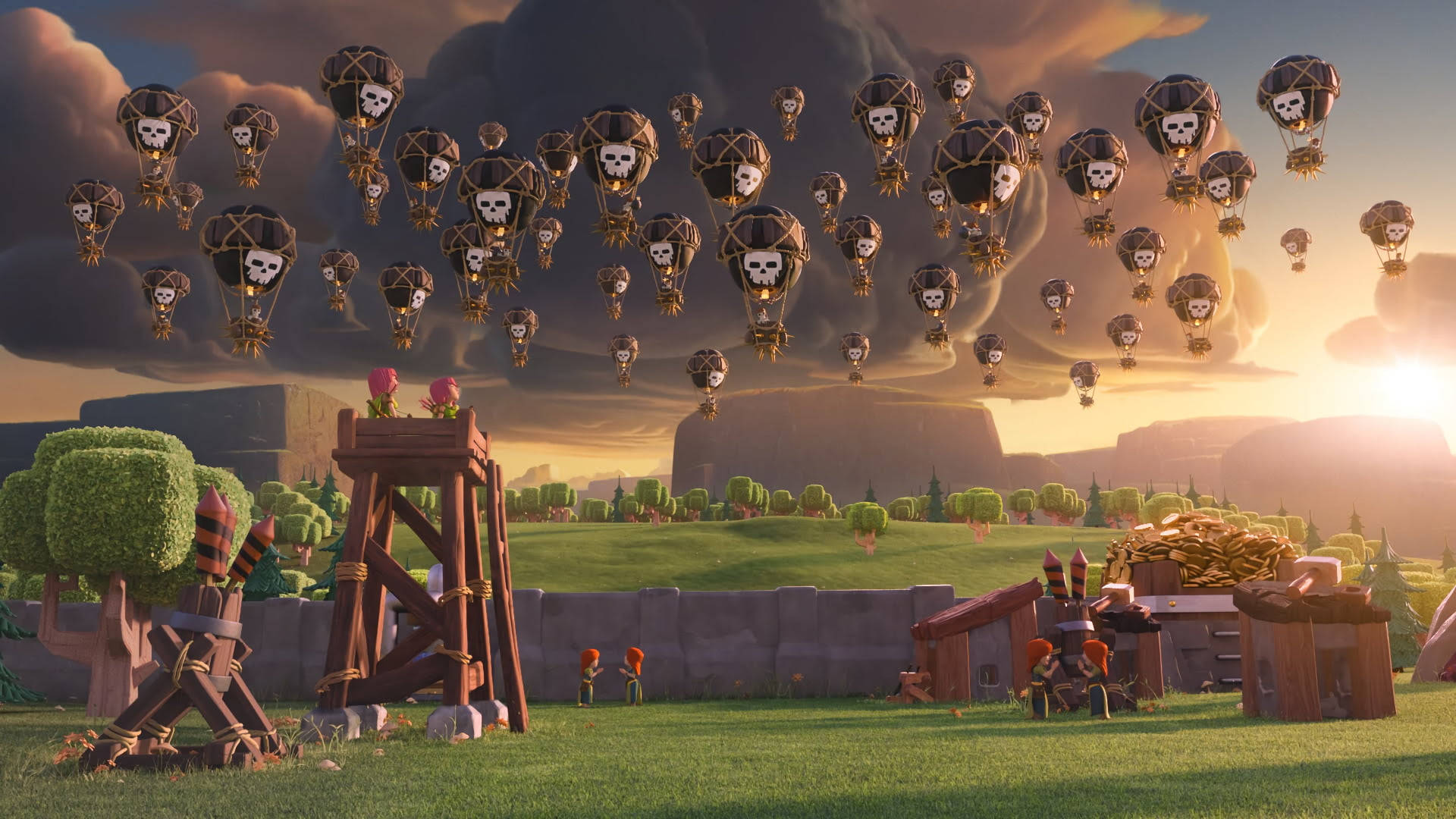 Clash Of Clans Rocket Balloons Background