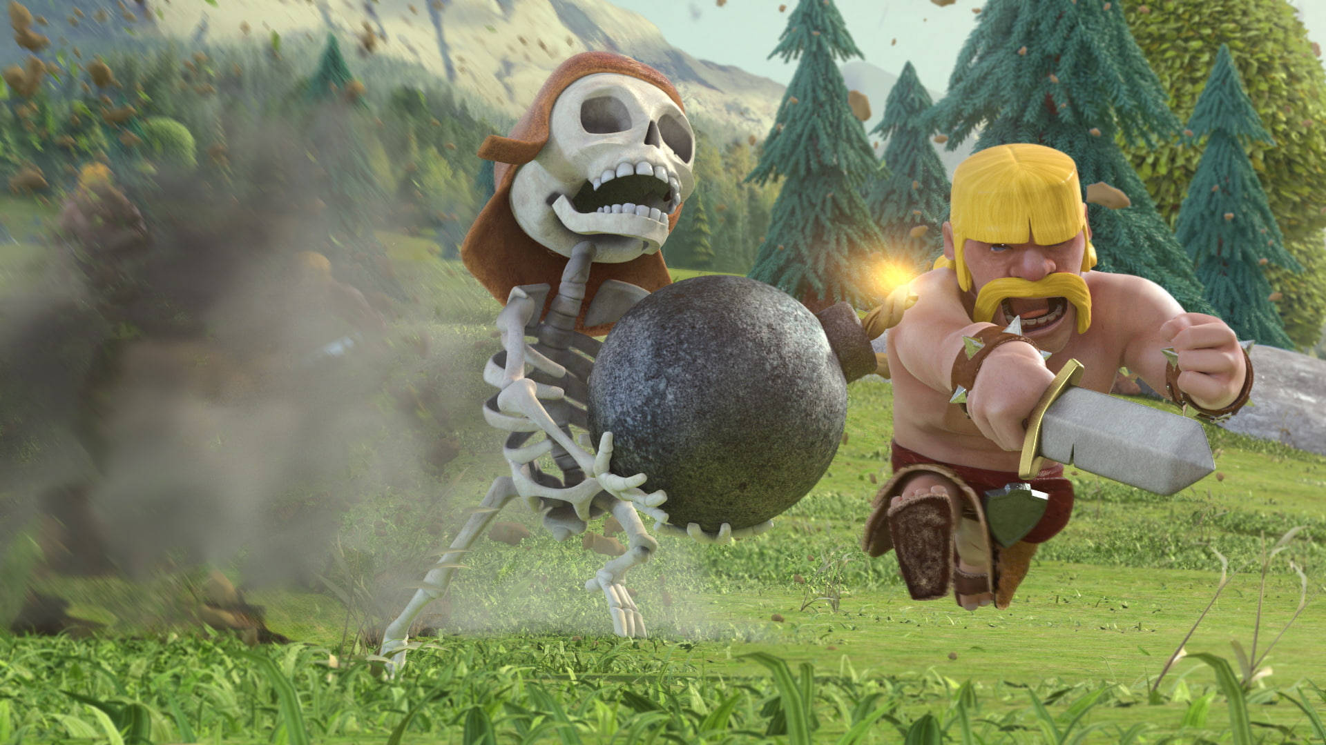 Clash Of Clans Wall Breaker Vs Barbarian Background