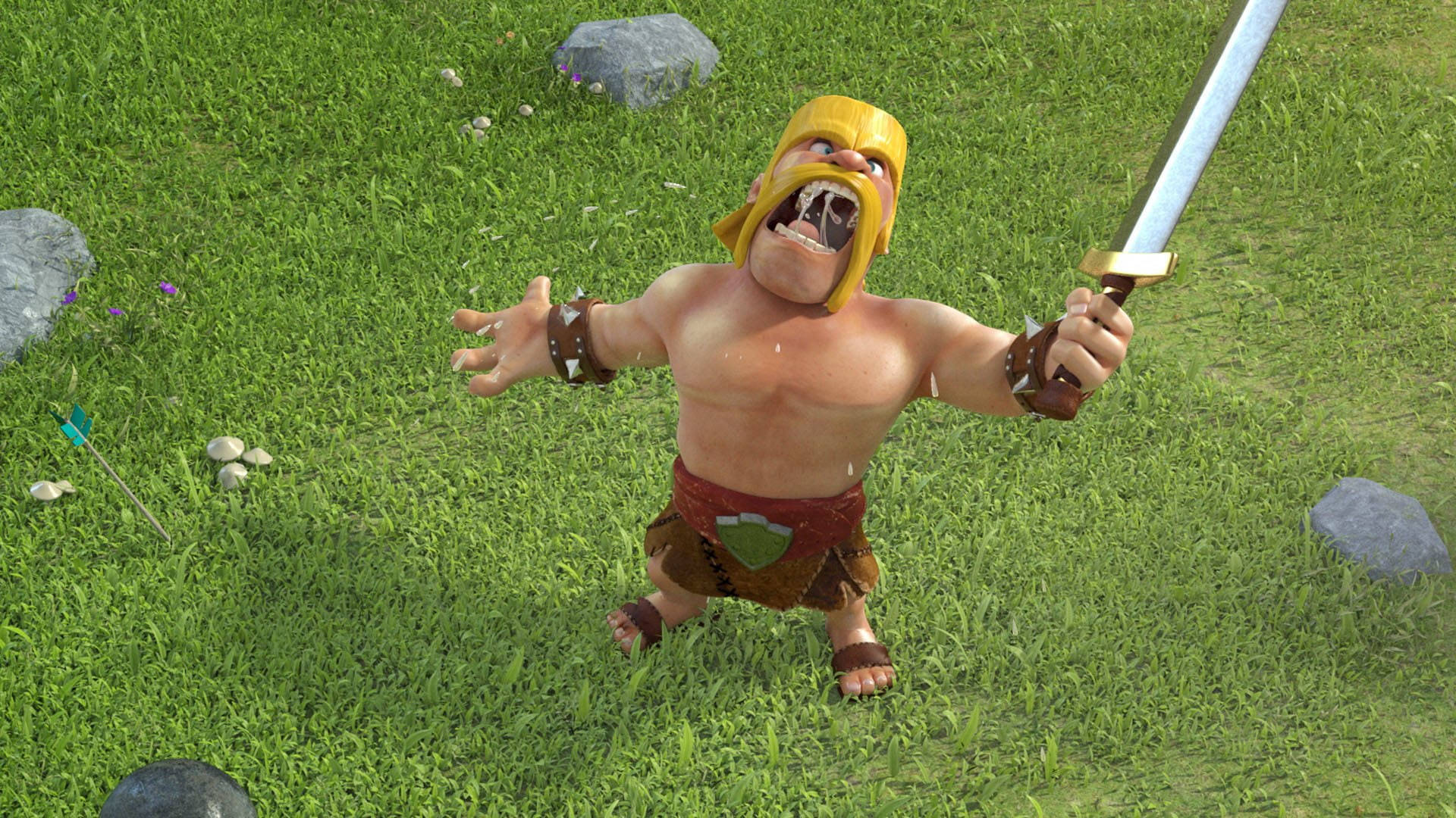 Download Clash Of Clans Yelling Barbarian Wallpaper 