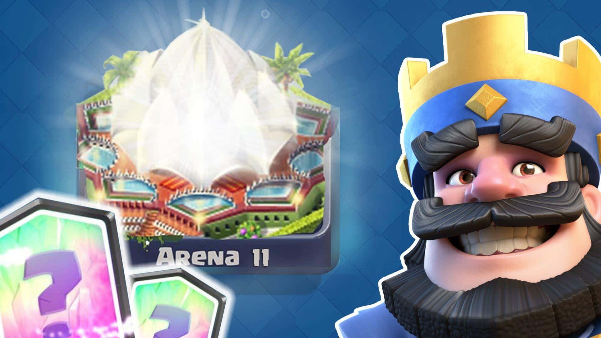 Clash Royale Arena Ii - A King With A Crown And Cards