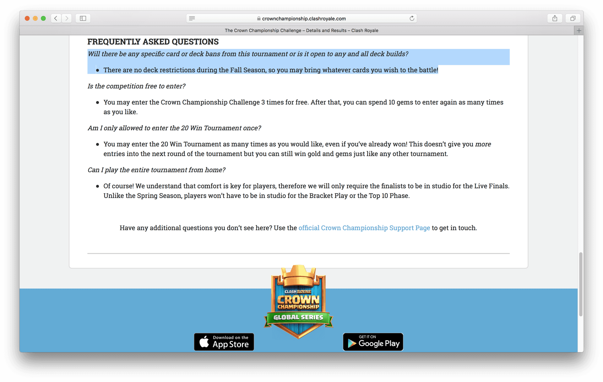 Clash Royale Crown Championship F A Q Screen PNG