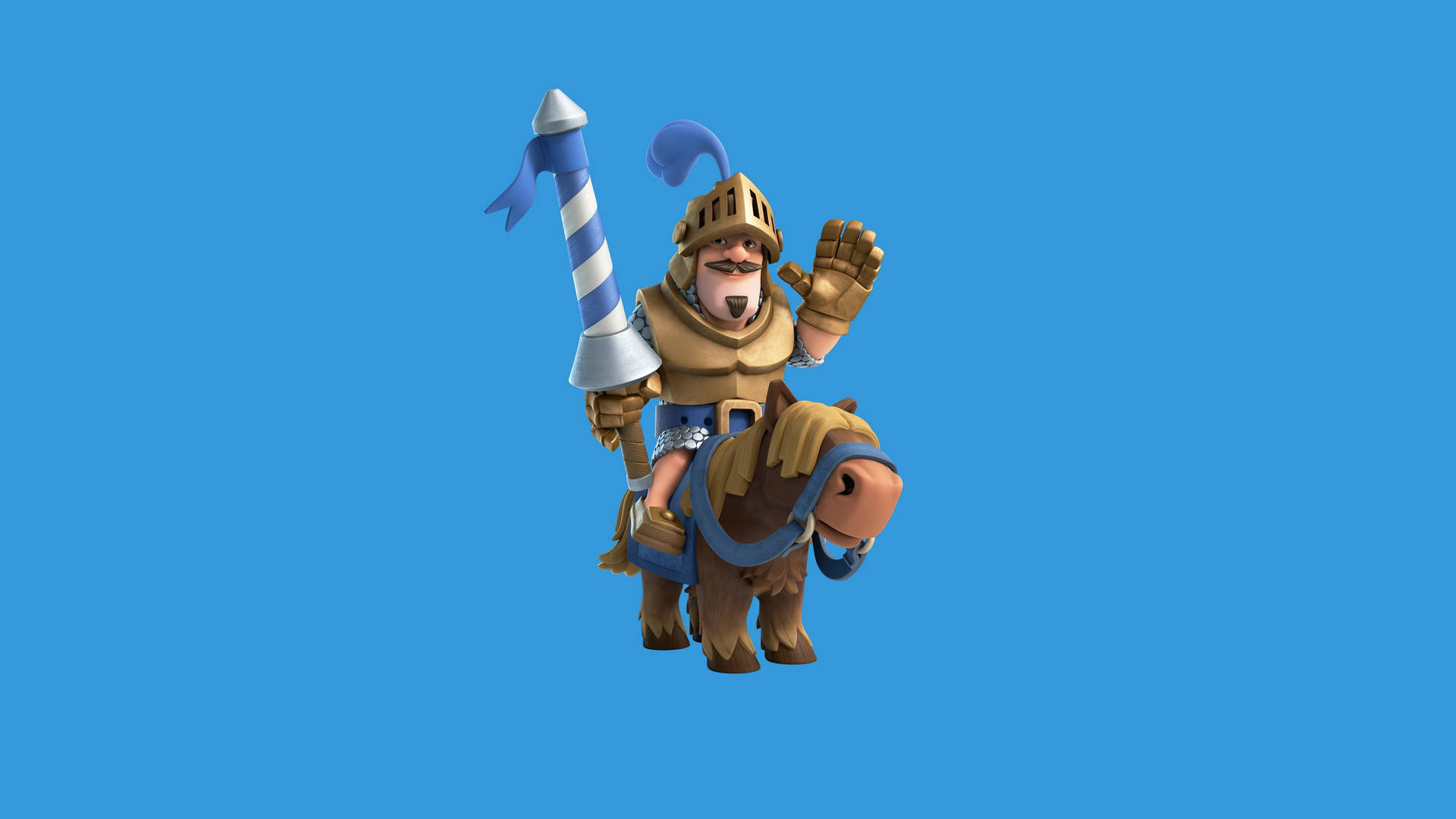 Clash Royale Knight Blue Background Wallpaper