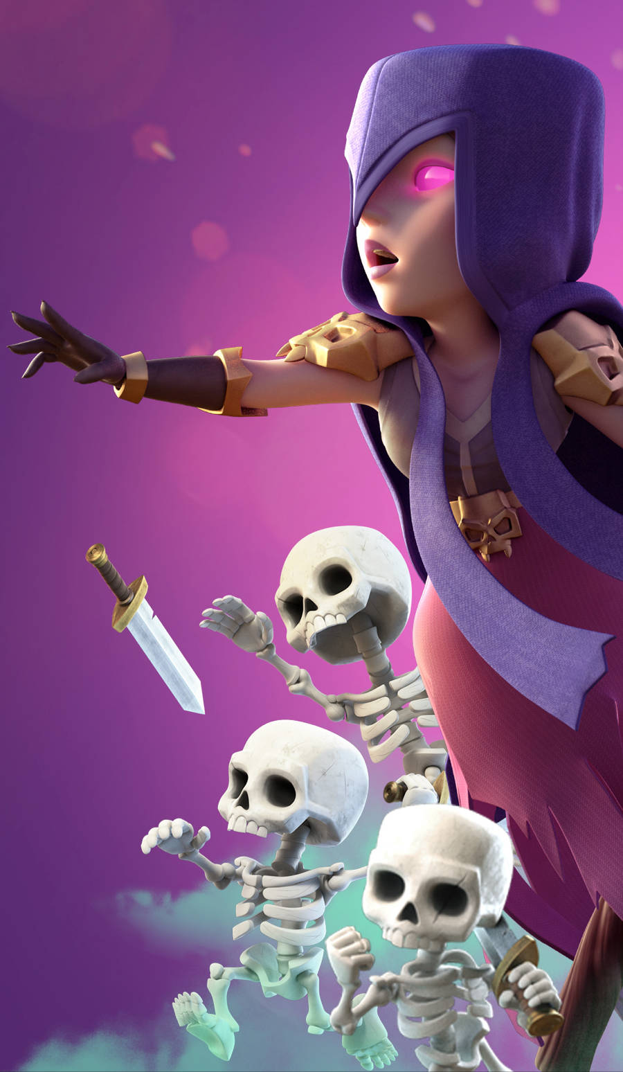Clash Royale Night With Purple Wallpaper
