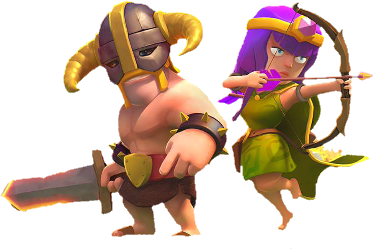 Clashof Clans Barbarianand Archer PNG