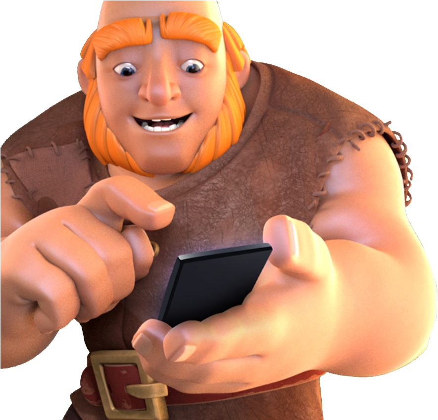 Clashof Clans Barbarianwith Phone PNG