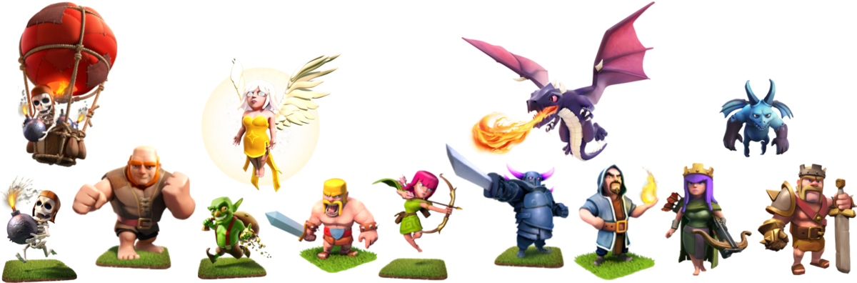 Clashof Clans Characters Lineup PNG