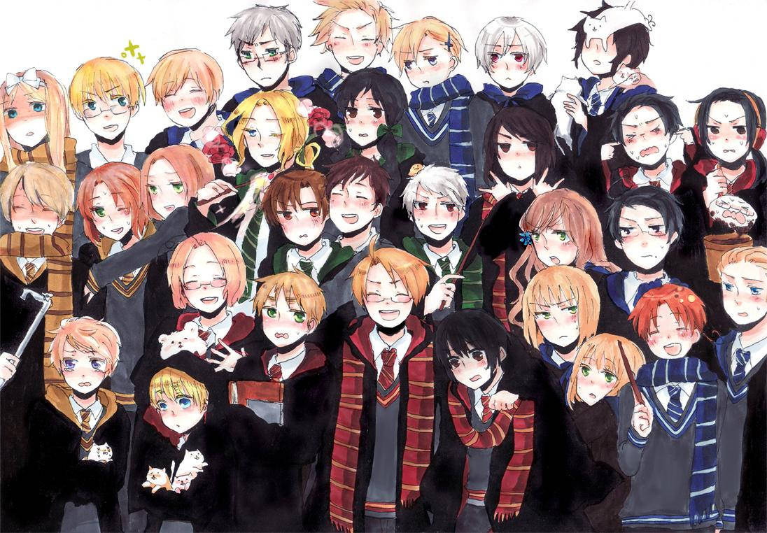 Class Photo Harry Potter Anime Background