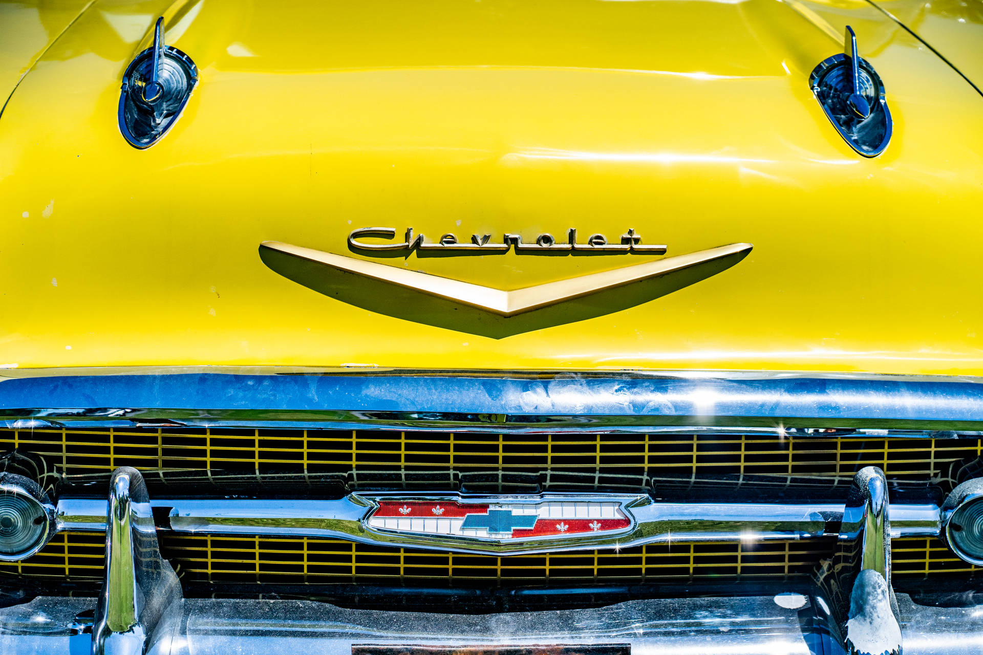 Klassisk 1950'er Chevrolet Logo Mønster Wallpaper