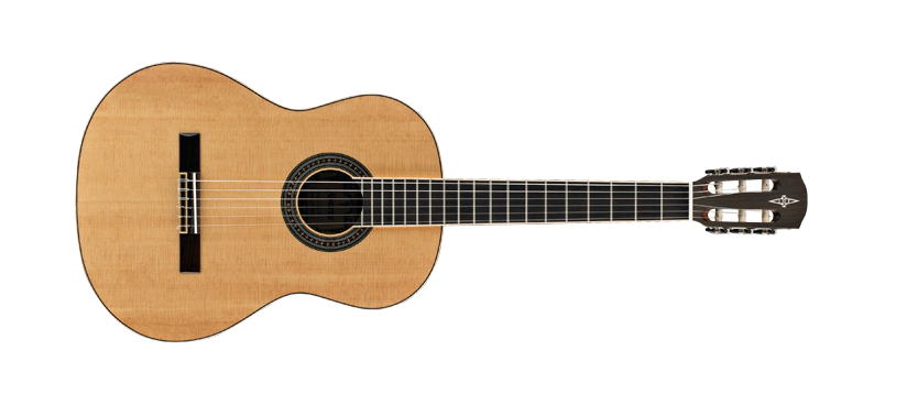 Classic Acoustic Guitar Black Background PNG