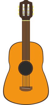 Classic Acoustic Guitar Illustration PNG