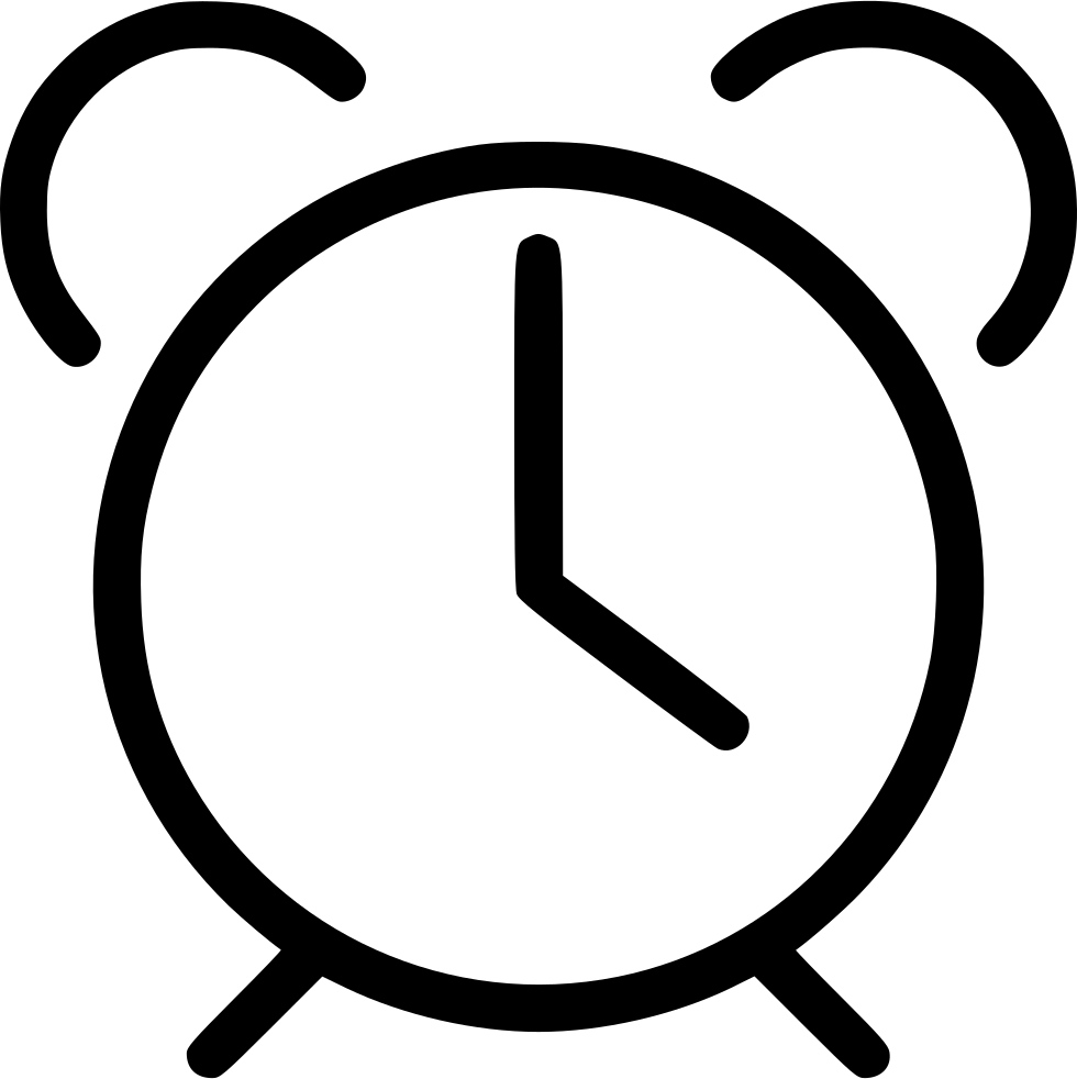 Classic Alarm Clock Outline PNG