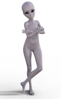 Classic Alien Figure Standing PNG