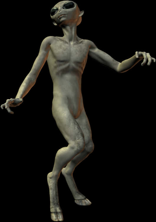 Classic Alien Figure Standing PNG