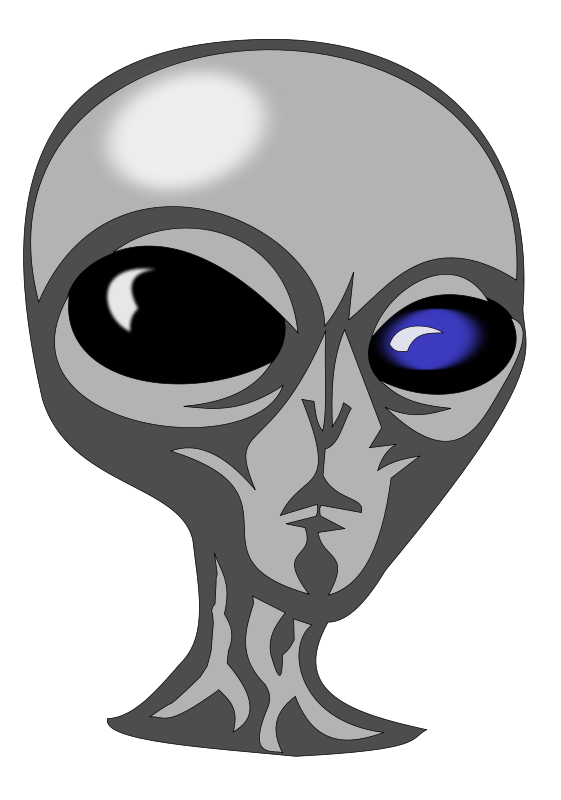 Classic Alien Head Graphic PNG