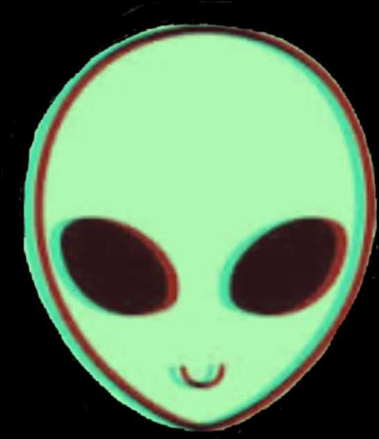 Classic Alien Head Illustration PNG