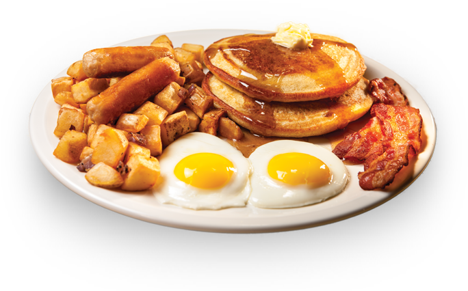 Classic American Breakfast Platter PNG
