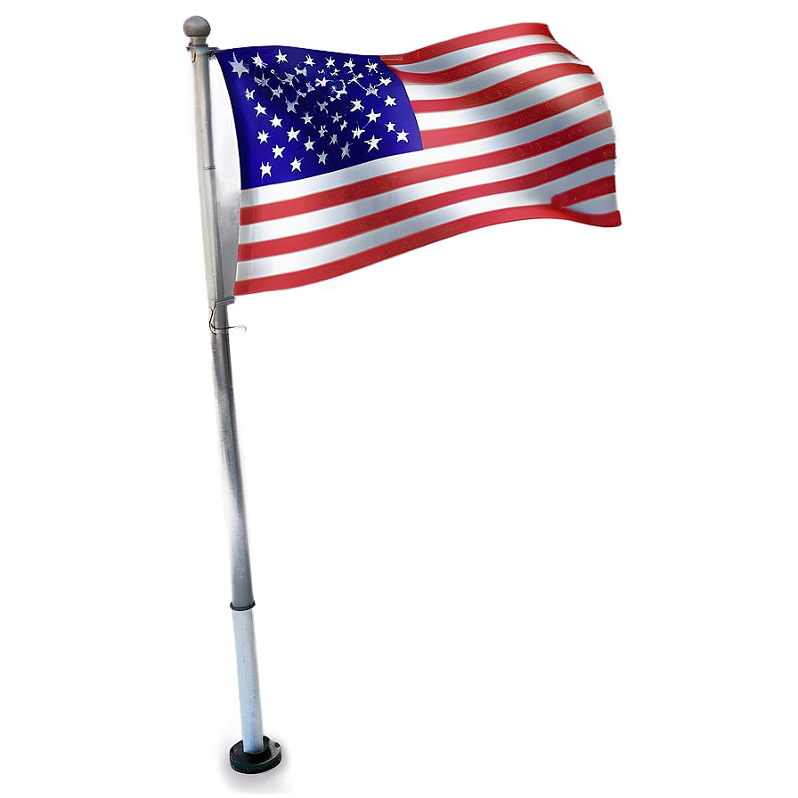 Classic American Flag On Pole Png 33 PNG