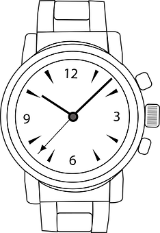 Classic Analog Wristwatch Illustration PNG