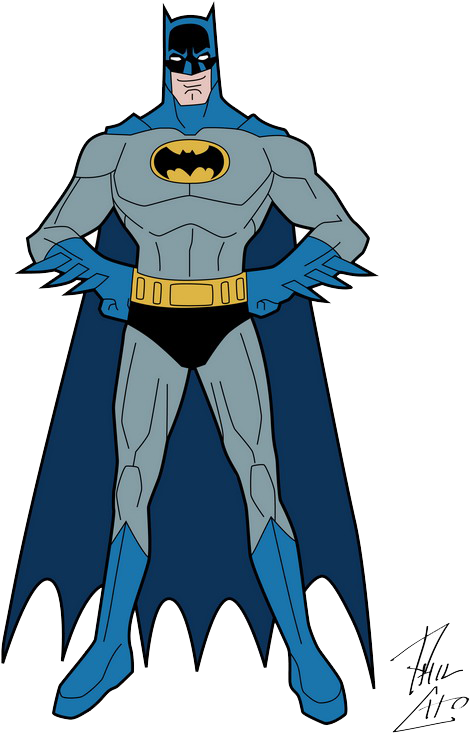 Classic Animated Batman Pose PNG