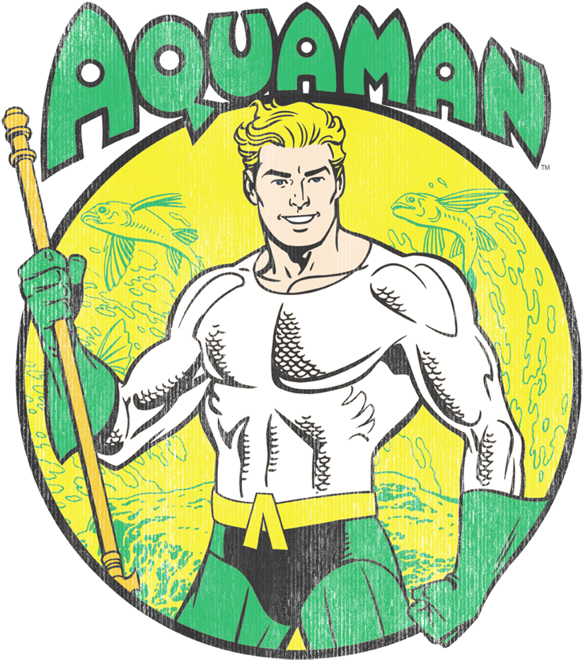 Classic Aquaman Comic Art PNG