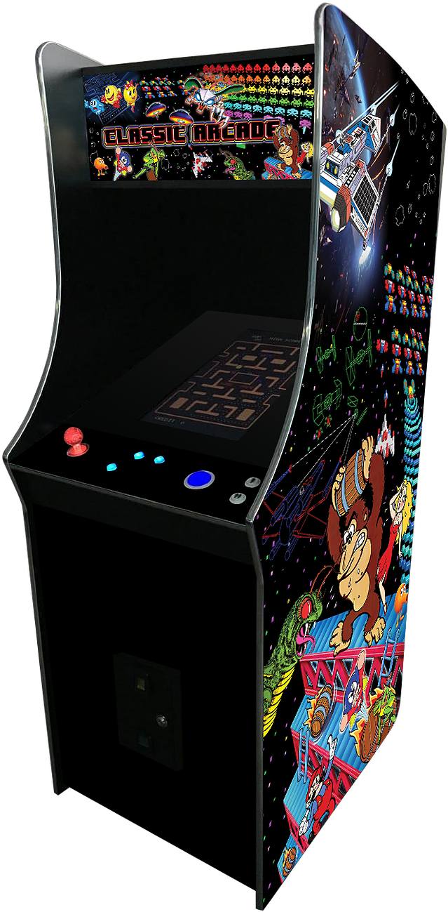 Classic Arcade Machine Graphic Side Art PNG