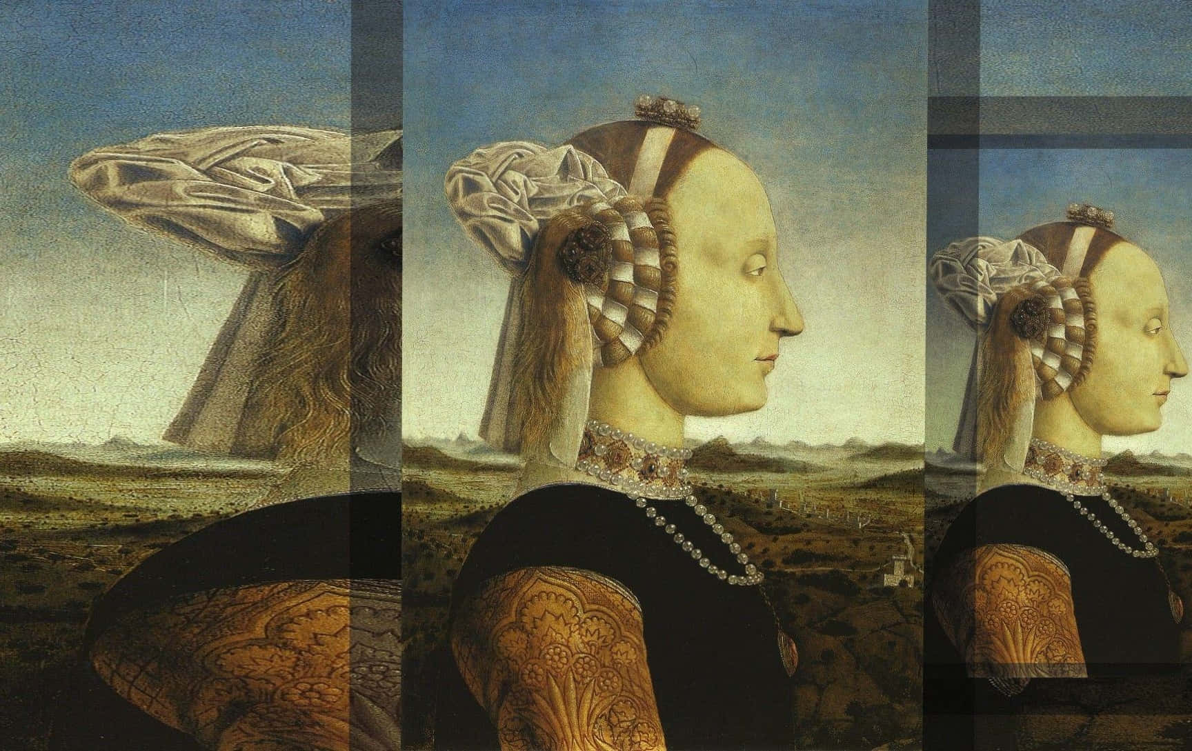 Dípticode Arte Clásico De Federico Da Montefeltro Y Battista Sforza Fondo de pantalla