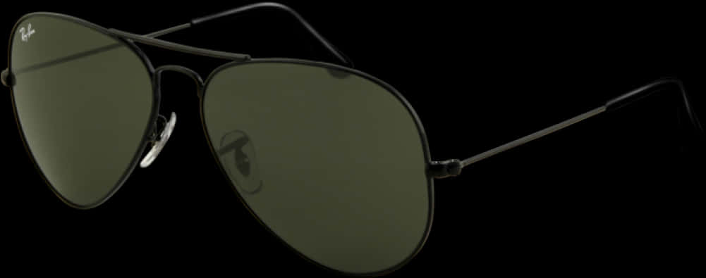 Classic Aviator Sunglasses Black Frame PNG