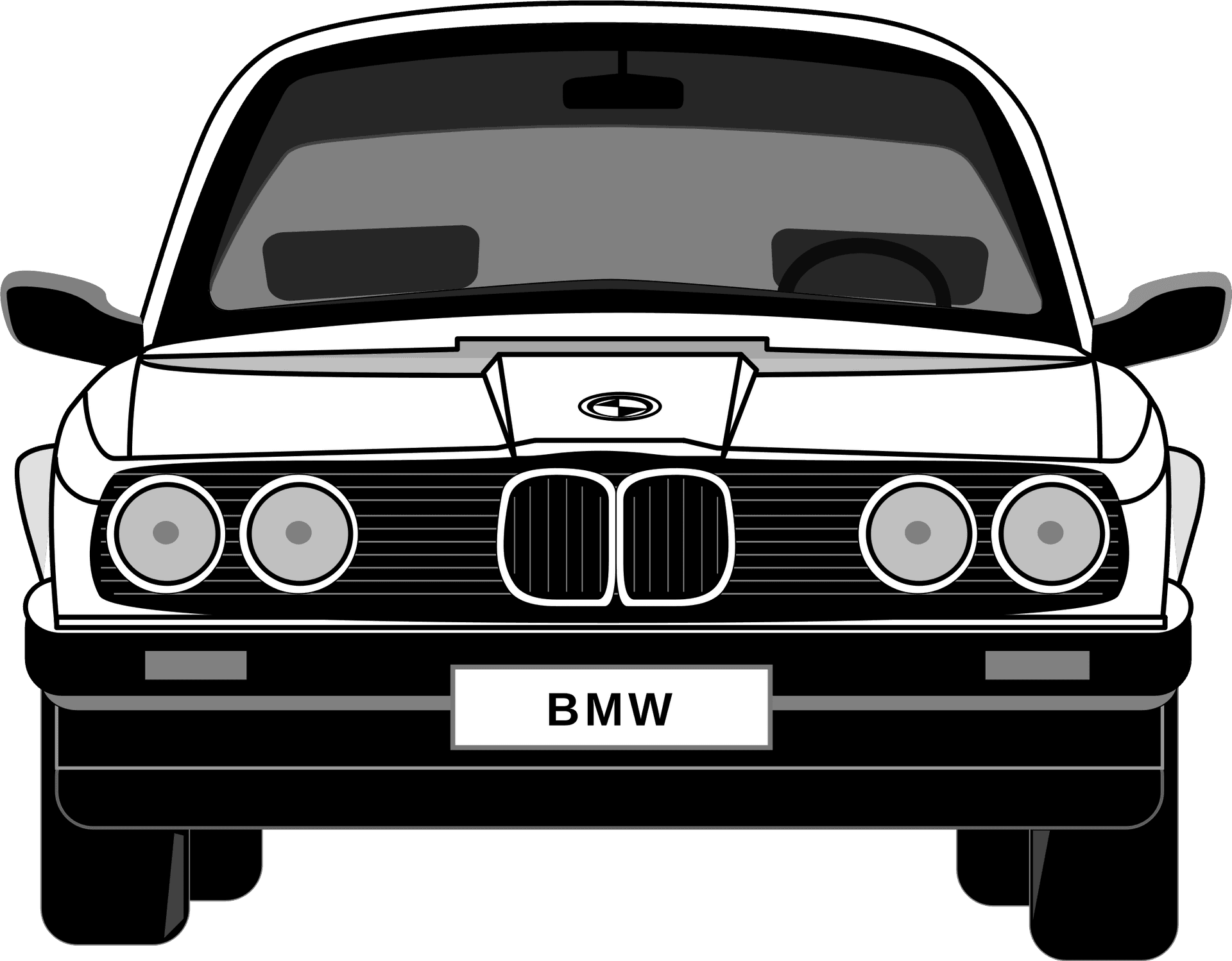 Classic B M W Front View Vector PNG
