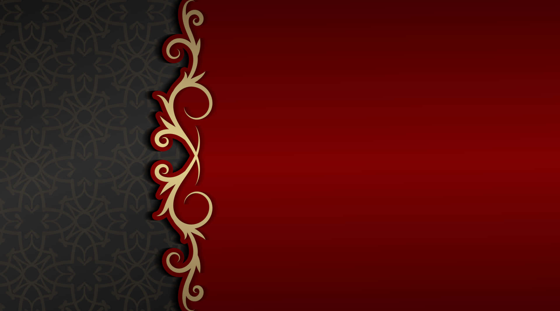Red And Black Background With Gold Ornaments