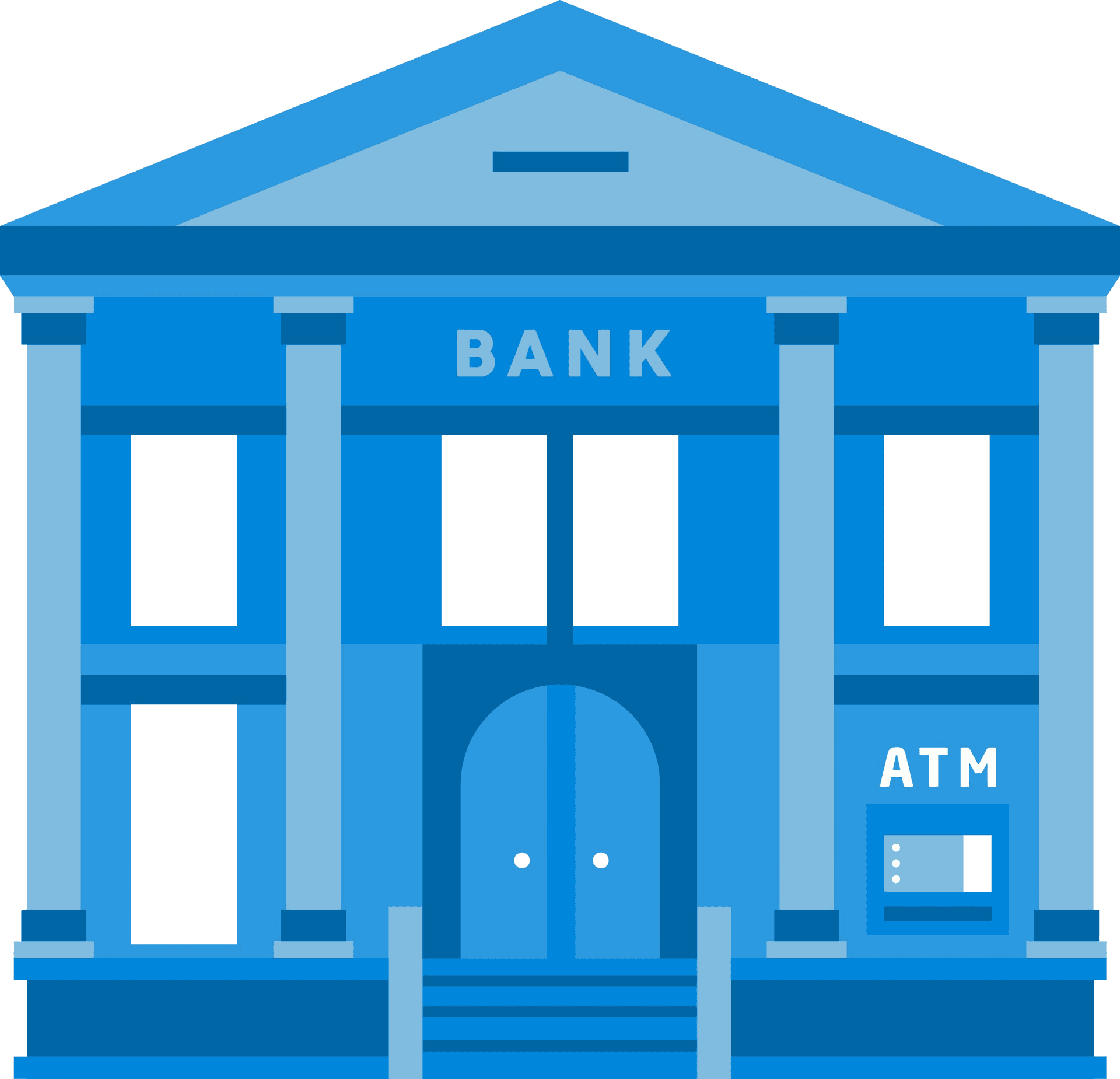 Classic Bank Buildingwith A T M PNG