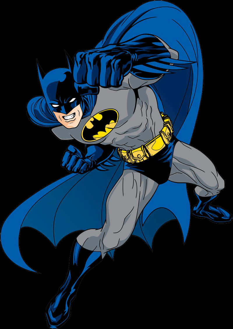 Classic Batman Action Pose PNG