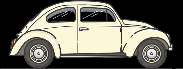 Classic Beetle Car Side View PNG