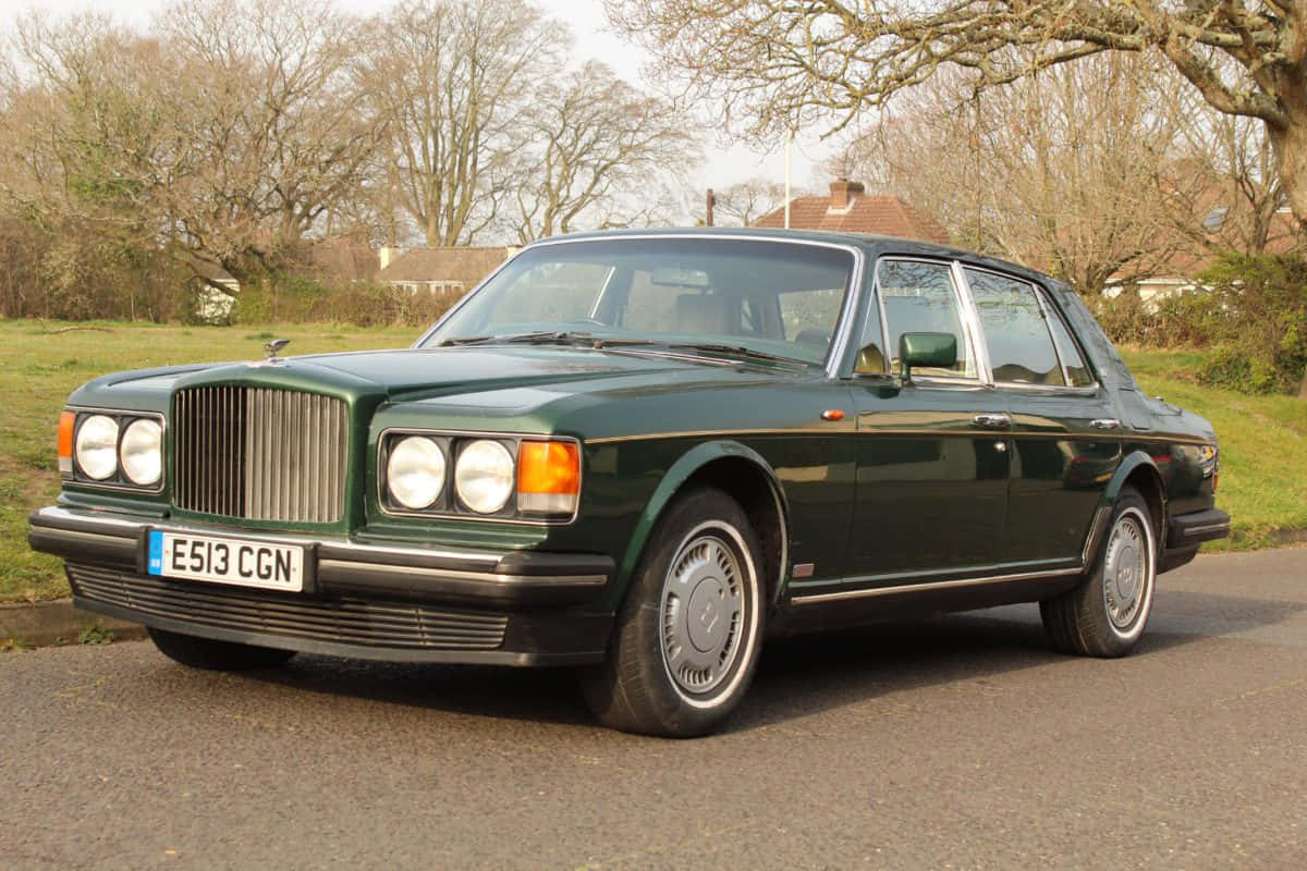 Klassieke Bentley Turbo R Groen Achtergrond