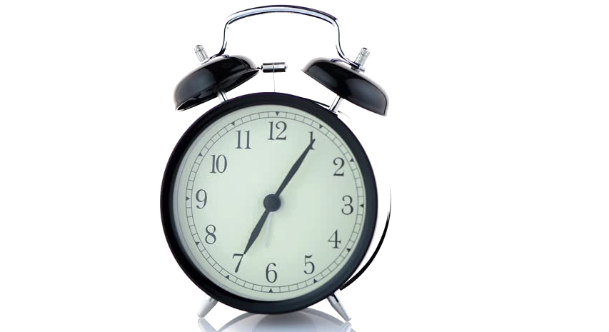 Classic Black Alarm Clock PNG