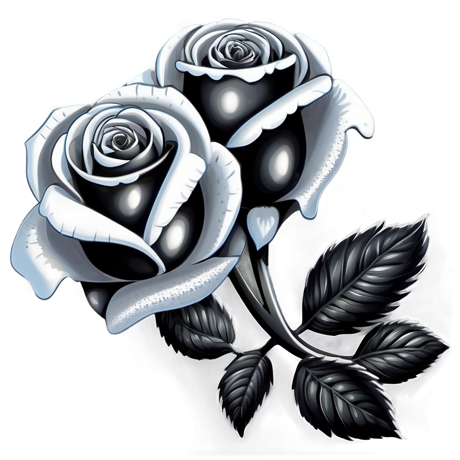 Classic Black And White Rose Illustration Png Rhf17 PNG