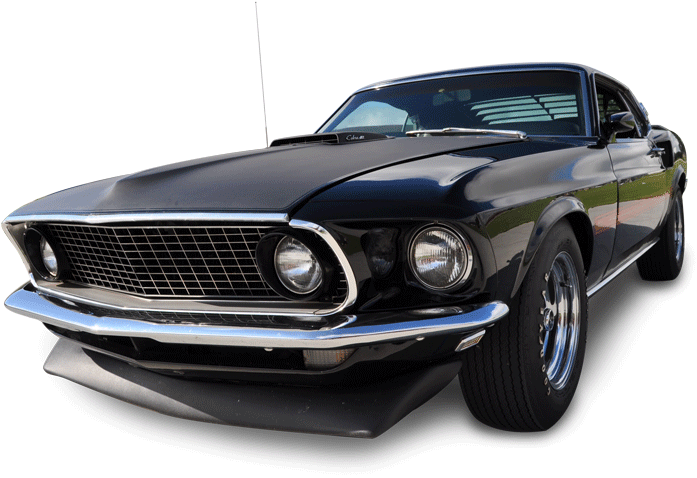 Classic Black Ford Mustang PNG