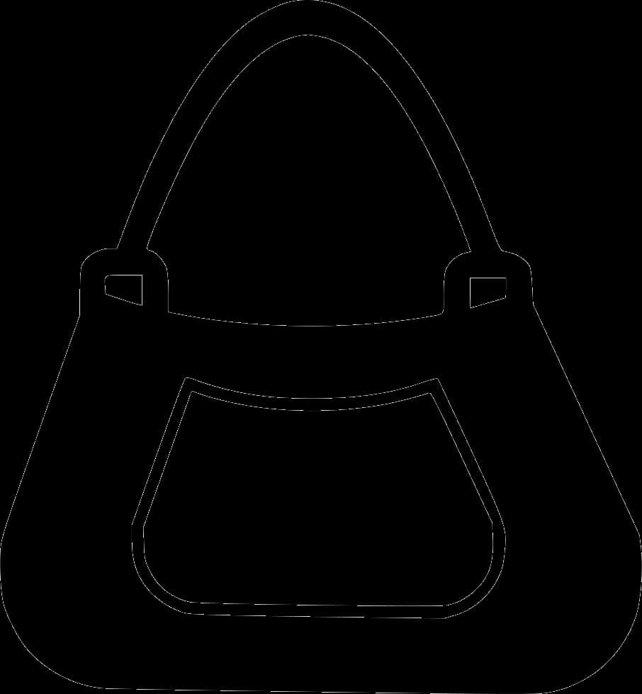 Classic Black Handbag Silhouette PNG