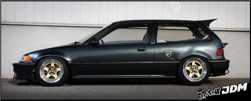 Classic Black Honda Civic J D M Style PNG