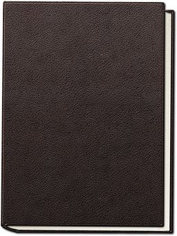 Classic Black Leather Book Cover PNG