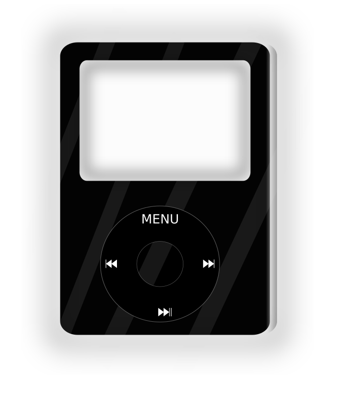 Classic Black Music Player PNG