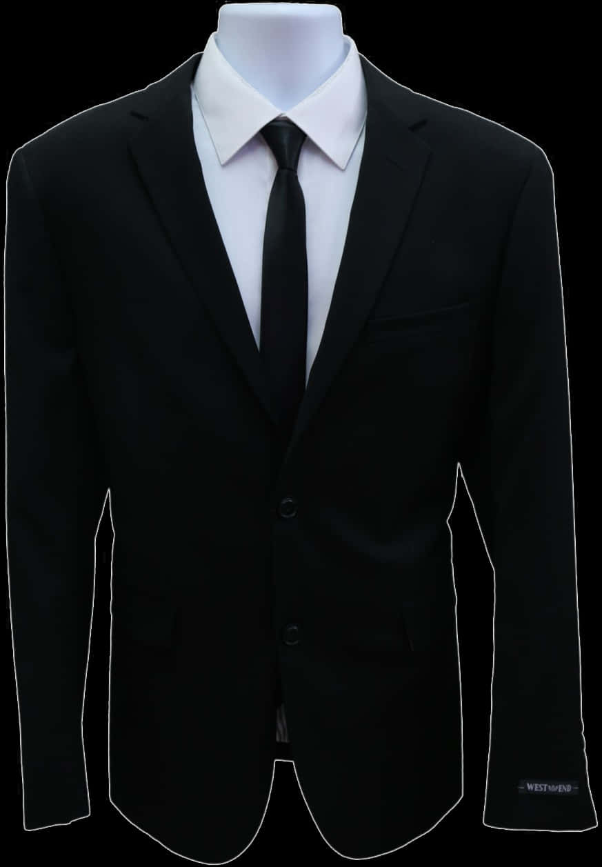 Classic Black Suit White Shirt PNG