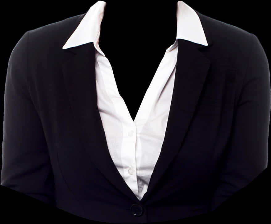 Classic Black Suit White Shirt PNG