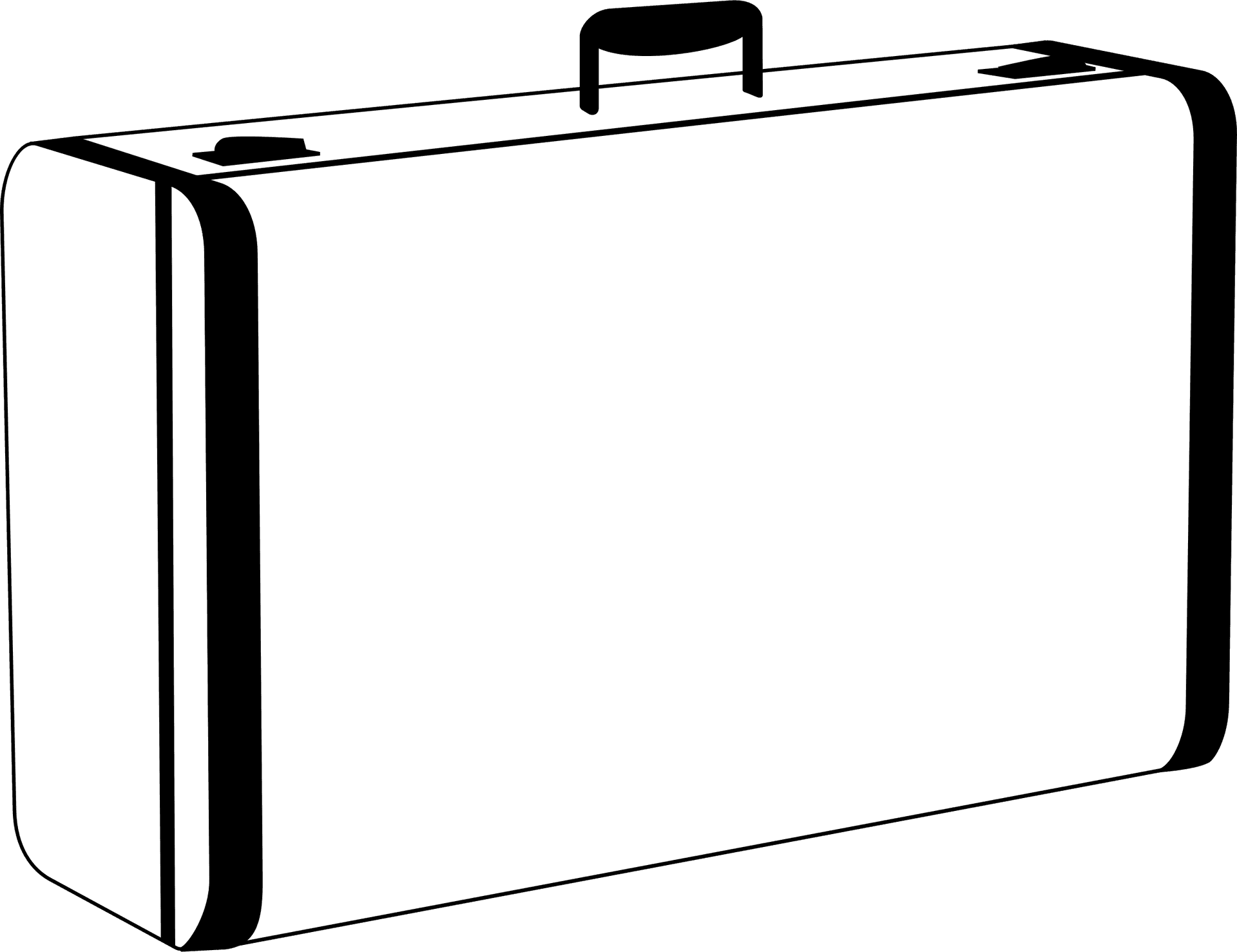 Classic Black Suitcase Vector PNG
