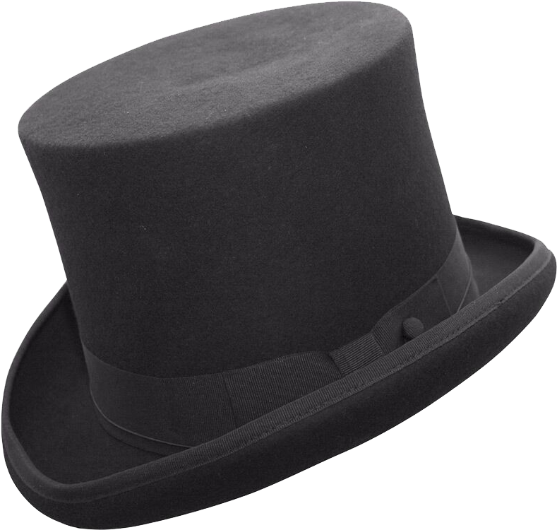 Classic Black Top Hat PNG