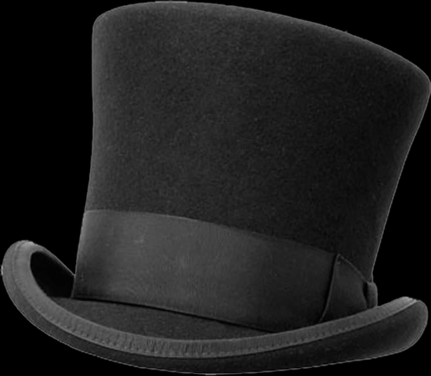 Classic Black Top Hat PNG