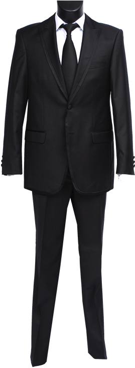 Classic Black Tuxedo Suit PNG