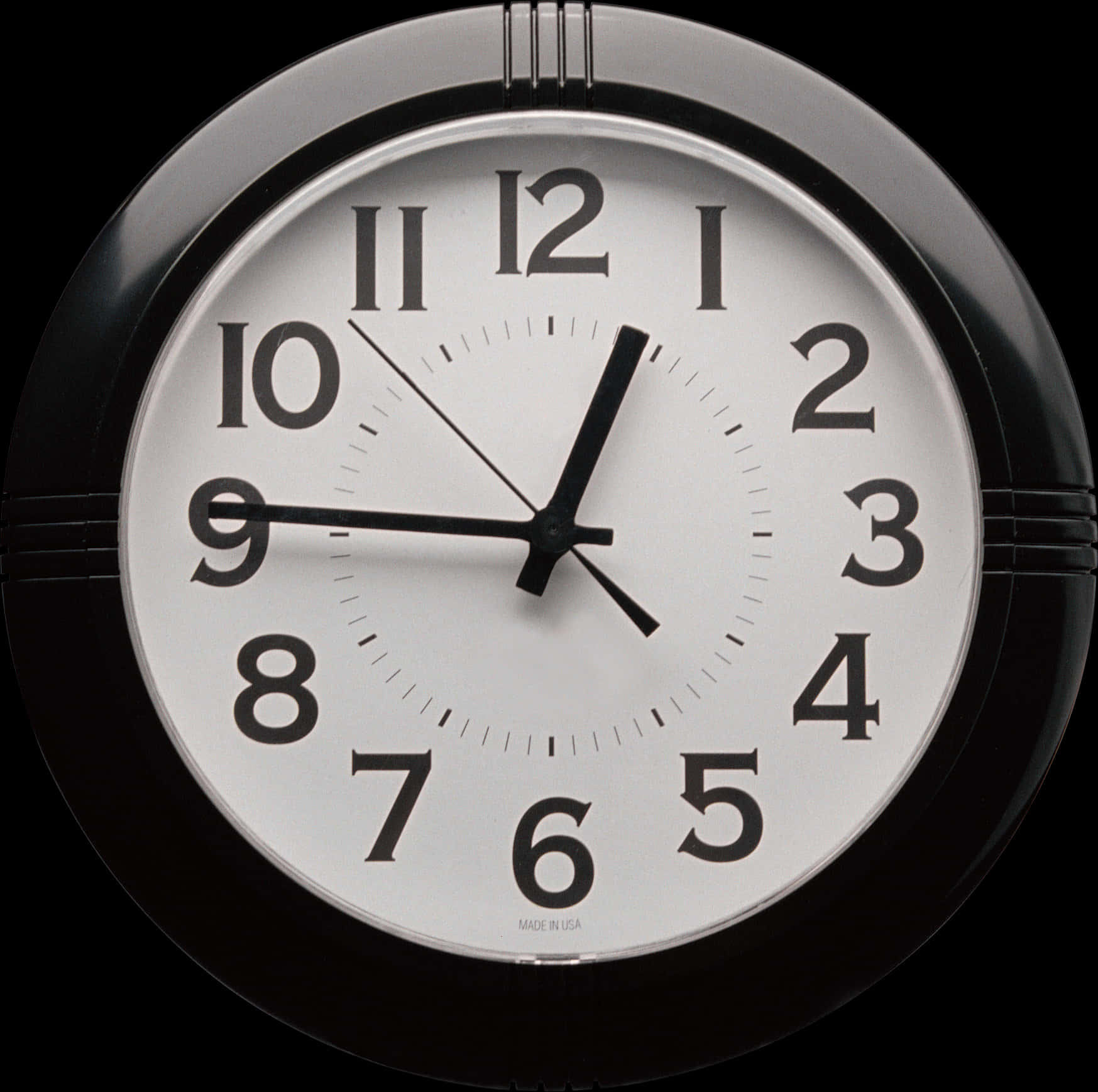 Classic Black Wall Clock PNG